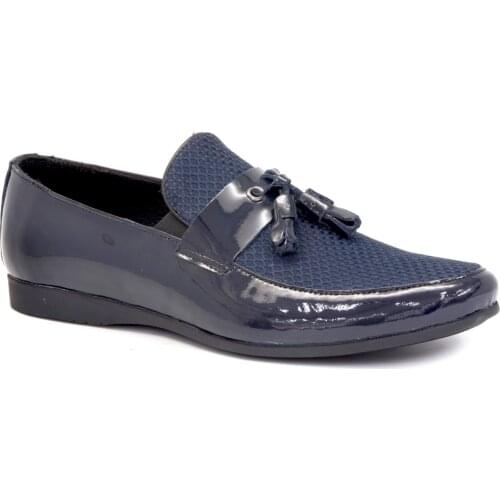 Gedikpasalı Blk 038 Navy Blue 2021 Summer Season Men 'S Shoes Genuine Cow Leather Business Elevator Daily Casual Dress Tassel Textile