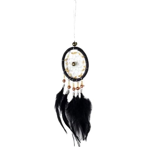 Creative Bad Dream Catcher Circle Ring Beads Feather Tassel Wall Hanging Art
