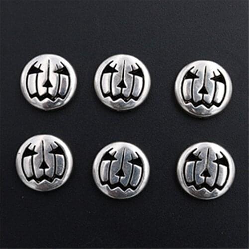 WKOUD 8pcs Silver Plated Pumpkin Elf Glamour Alloy Pendant Halloween Bracelet Necklace DIY Metal Jewelry Findings A1476