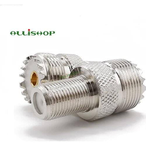 1Pcs UHF Adapter Connector UHF SO-239 SO239 Female to F Female Connector F Type Jack to UHF Jack RF Converter Gold Plated brass