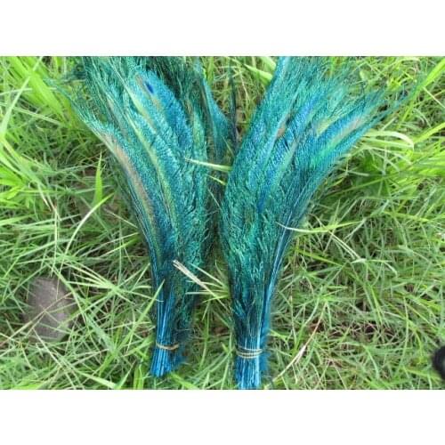 10 pc 12-14inches / 30-35cm high quality blue natural peacock feather DIY Art Deco fittings