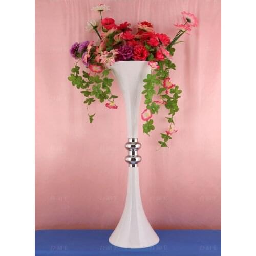 100cm Tall White Metal flower vases Table centerpiece Wedding Props 10pcs/lot