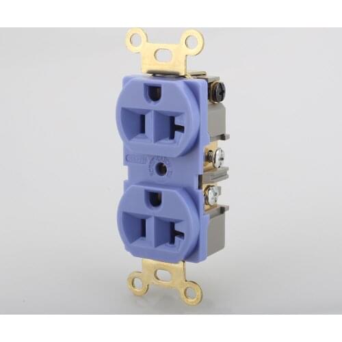 2PCS ISF0008 HIFI US AC Power duplex Receptacle Socket Gold Plated Wall outlet chassis