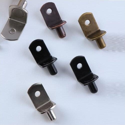 20Pcs Shelf Brackets Support Studs Pegs 5mm Metal Pin Shelves Seperator Fixed Cabinet Cupboard Glass Furniture Bracket Holder