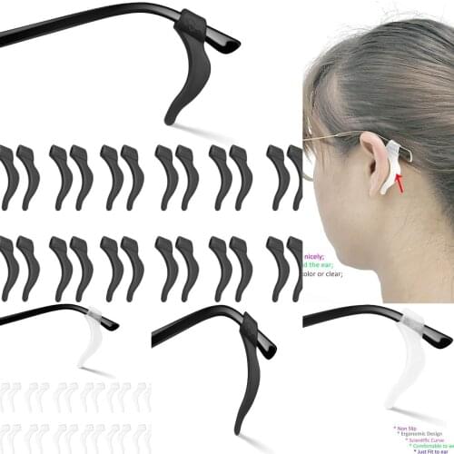 Eyeglass Ear Grip Comfort Anti-slip Holder, Soft Silicone Eyeglasses Temple Tips Sleeve Retainer for Glasses Sunglasses, 12 pair