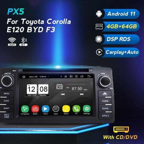 Android 11 DSP RDS Car Dvd For Toyota Corolla E120 BYD F3 4G 64G 2 din Radio Multimedia Stereo Navigation Auto Audio Player Gps