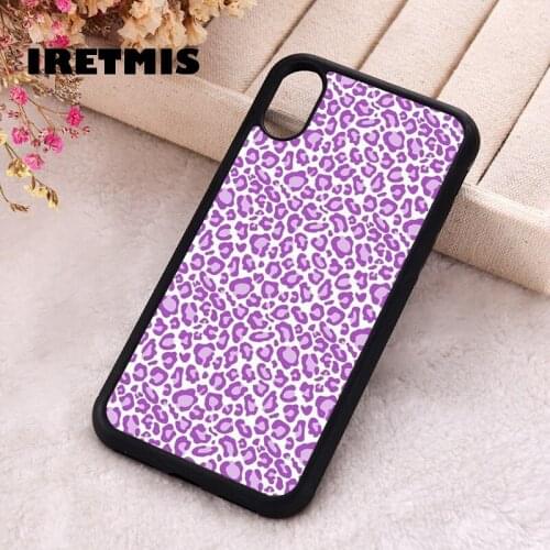 Iretmis 5 5S SE 2020 Phone Cover Case for iPhone 6 6S 7 8 Plus X Xs XR 11 12 Mini Pro Max Silicone TPU purple cheetah print