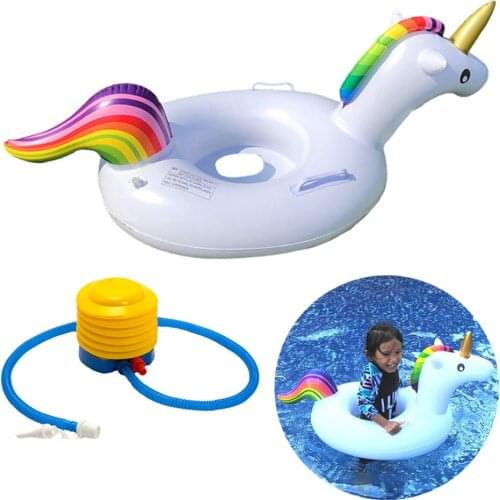 Kids Inflatable Unicorn Pool Float Summer Swim Ring Floats for 1-6 Years