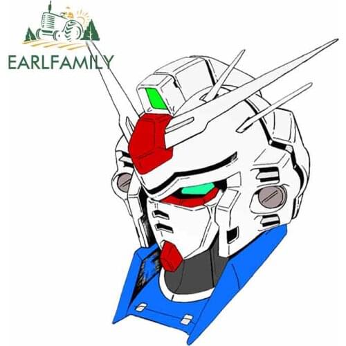 EARLFAMILY 13cm x 11.1cm For Gundam The Whole Body High Quality Car Stickers Occlusion Scratch Vinyl Car Wrap Personality Decal