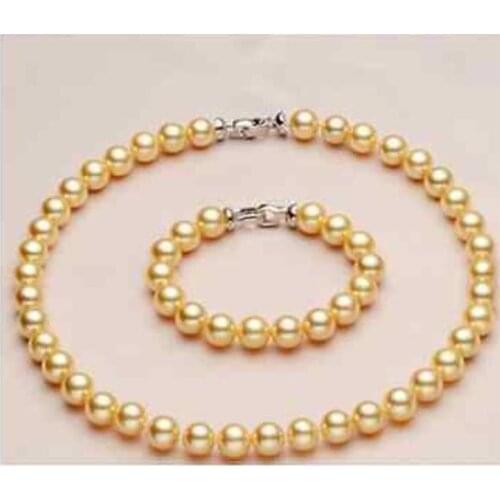 Elegant AAA 11-12mm round pearl necklace 18" bracelet 8"