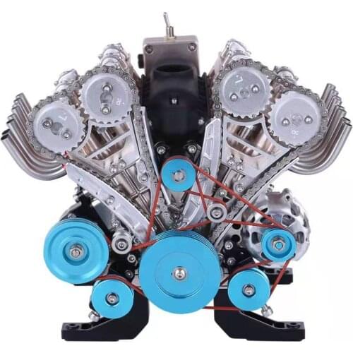 Estartek TECHING Metal MINI V8 Cylinder Car Engine Assembly Model Gift for Collection and Holiday