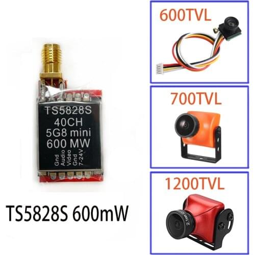 FPV 5.8GHz 600mW 48 Channels TS5828 Mini Wireless A/V Transmitting TX Module + 600TVL / 700TVL / 1200TVL Camera For 220 250 Quad