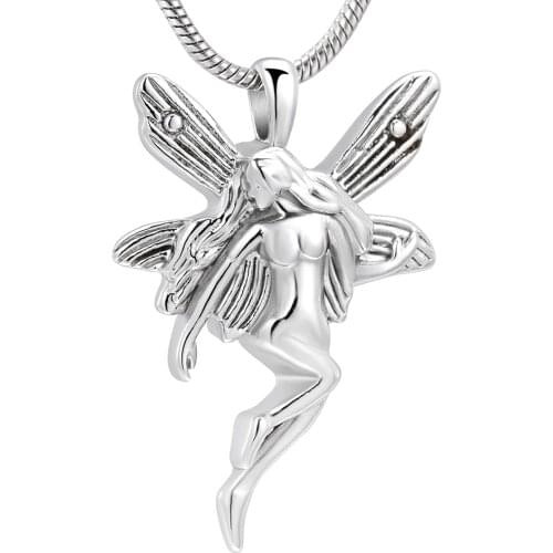IJD10042 Sleeping Beauty Angel Fairy Cremation Pendant Keepsake Necklace Ashes Holder Urn Memorial Funeral Jewelry for Women
