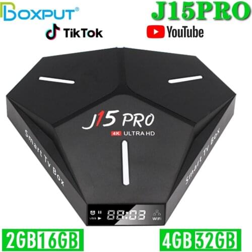 Top-sell J15Pro Android 9.0 Tv Box RK3328 Dual WIFI 2.4G/5G 4K HD Media Player NetflixGoogle Voice Remote Setup OTT smart tv box