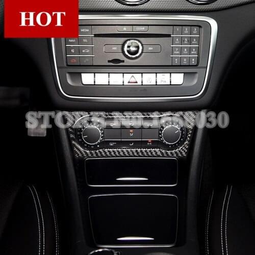 Carbon Fiber Air Condition Button Frame Cover For Benz CLA C117 W117 2013-2018 1pcs Car accesories interior Car decoration