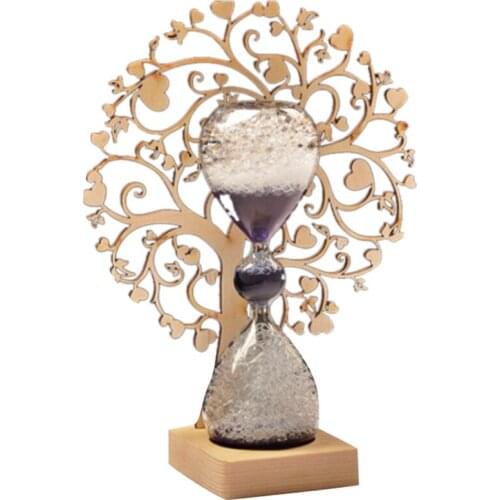 Nordic Style Creative Bubble Wooden Block Glass Hourglass Birthday Wedding Gifts Home Craftwork Decoration Accessories