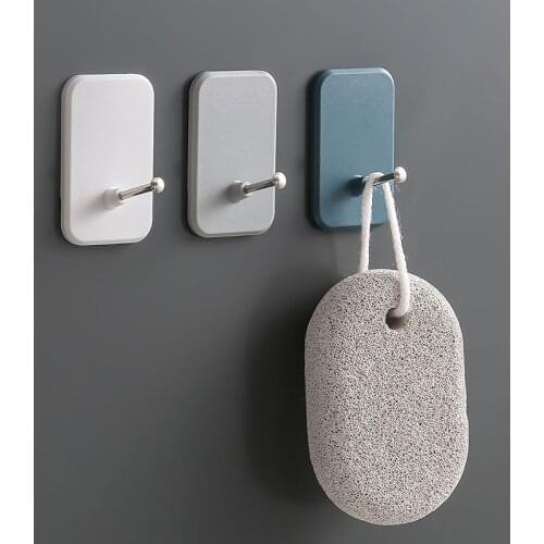 Punch-free Kitchen Hooks Stainless Steel Key Holder Wall Plain Hook Bathroom Kitchen Wall Seamless Hook Wall Hooks Simple Hanger