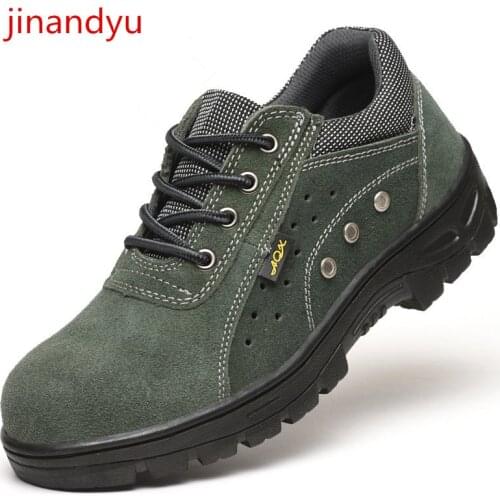 Mens Safety Shoes Steel Toe Work Boots Anti-smashing Anti-stab Construction Welding Shoes Work Clothes Indestructible Shoes