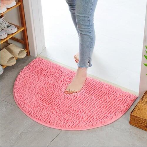 40X60cm Soft Carpet Slip-resistant Bathing Room Rug Floor Door Mat Dirt Barrier Semi Circle Floor Door Cushion Mat Rug
