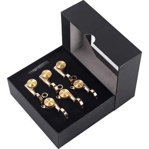 A Set 6 Pcs Gold Locked String Tuning Pegs key Tuners Machine Heads For Acoustic Electric Guitar Lock Schaller Style