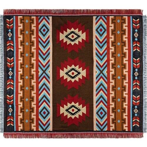 LISM 2020 New quality geometric blanket outdoor picnic mats Ethnic style vintage blanket Indian geometric totem Blanket