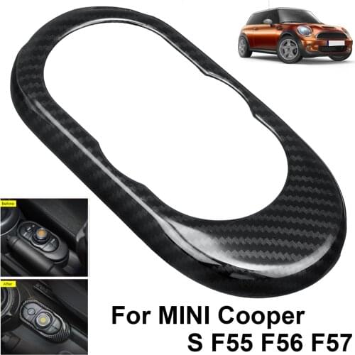 Car Control Console Panel For BMW MINI Cooper S F55 F56 F57 Car Interior Moulding Sticker Carbon Fibre Panel Cover