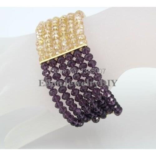 Popular 6 Row Crystal Bracelet Nigerian Crystal Beads Bracelet Statement Bridesmaid Bracelet Wedding Gift African Bridal Jewelry
