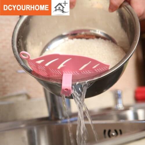 1PC Durable Clean Leaf Shape Rice Wash Sieve Beans Peas Cleaning Gadget Kitchen Clips Tools