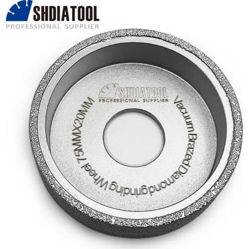 SHDIATOOL 75mmx20MM Vacuum Brazed Diamond grinding wheel Flat grinding disc for ceramics , artificial stone