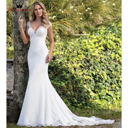 Custom Made Mermaid Sweetheart Chiffon Lace Appliques Beading Sexy Elegant Formal Wedding Dresses Vestido de Noiva 2021 WH41