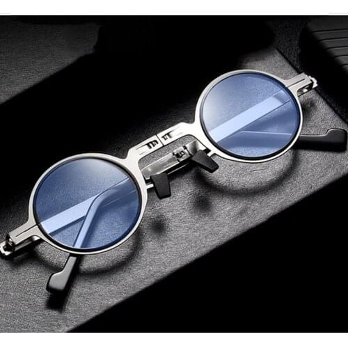 Folding anti blue-ray Reading Glasses For Women Fashionable Cat Eye Round Frame Portable Ultra-thin Reading Glasses For Men