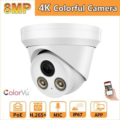 Hikvision Compatible ColorVu Full Color IP Camera Colorful 8MP 5MP 2MP Network Cam Security CCTV PoE HD 1080P ONVIF H.265 P2P