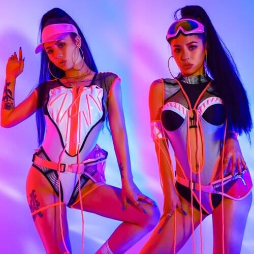 Hiphop Sport Style Leotard Nightclub Leading Clothing Bar Gogo Ds Pole Dance Performance Stage Wear Jazz Dancing Costume YS1319