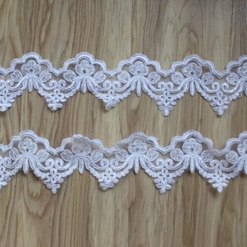 9y 8.5cm High Quality White Non-stretchy Nylon Lace Trim for Clothing Wedding Evening Dress Sewing Decoration Trimmings