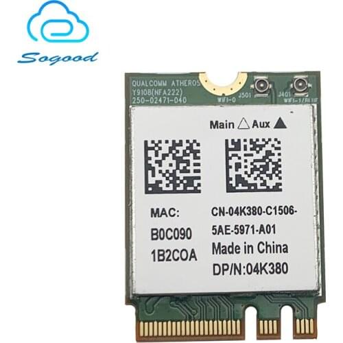 Atheros QCNFA222 AR5BWB222 802.11a/b/g/n 300M 2.4/5GHz NGFF Bluetooth 4.0 WIFI WLAN Card for Dell Toshiba Sony Acer DP/N 04K380