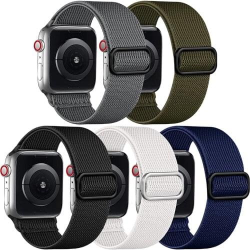 YAYUU Stretchy Nylon Solo Loop Bands For Apple Watch 38mm 40mm 42mm 44mm,Sport Elastic Strap For iWatch Series 6/5/4/3 SE