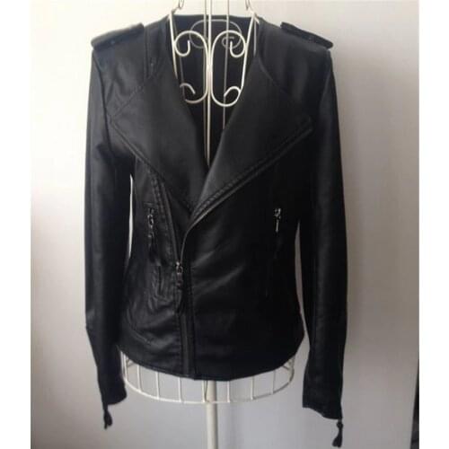 Couro Feminina Genuine Leather Jacket Women Spring Autumn Short Slim Clothing Womens Sheep Leather Jackets WXF22