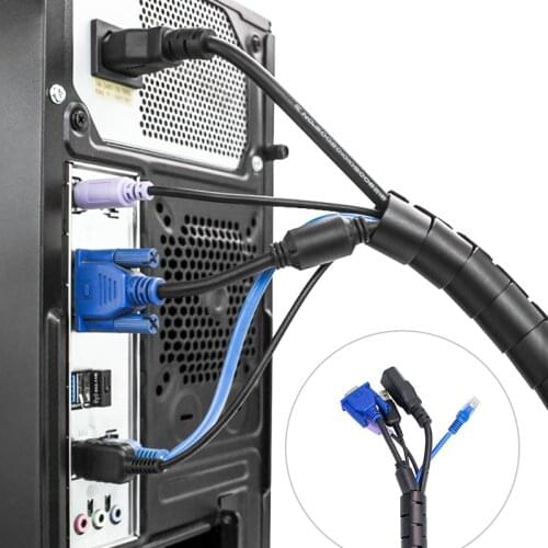 1 Pcs 10M Flexible Spiral Cable Organizer Storage Pipe Cord Protector Management Cable Winder Desk Tidy Cable Accessories