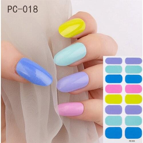 1pc Nail Art Sticker Full Cover Adhesive Foils Decal Pure Color Minimalist Design Nail Wraps Waterproof Manicure for Women Gift