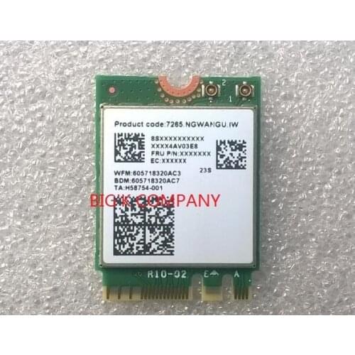 100% new Dual band 7265 7265NGW 300Mbps NGFF M2 Wireless Card for Thinkpad x250 t450 t450s L450 in the stock