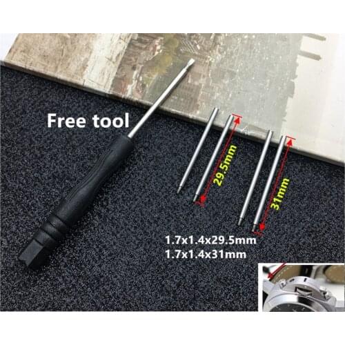 2pcs 29.5mm 31mm PAM Screw tube bar For Panerai strap watch band silicone rubber/Leather belt Bracelet watch lug rod free tools