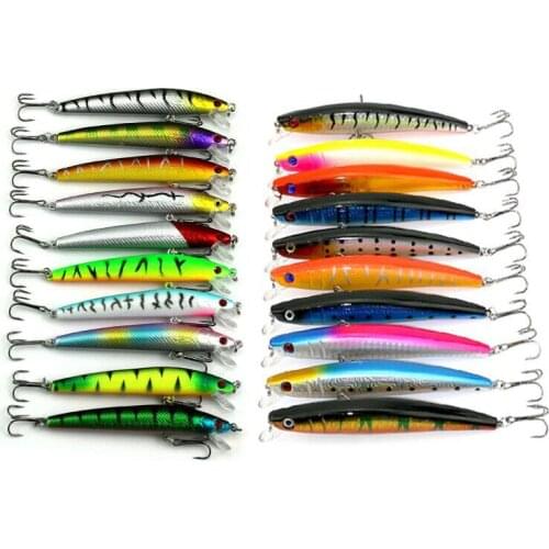 20pcs Big Game fishing lures plastic hard bait fly jigging fishing tackle pesca fish wobbler minnow artificial lure swimbait