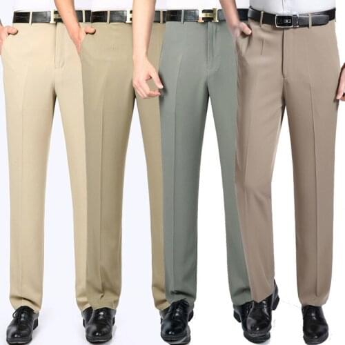 2019 Summer Mens Trousers Thin Mens Business trousers Black Dress to work free trousers More Size 29-42 44