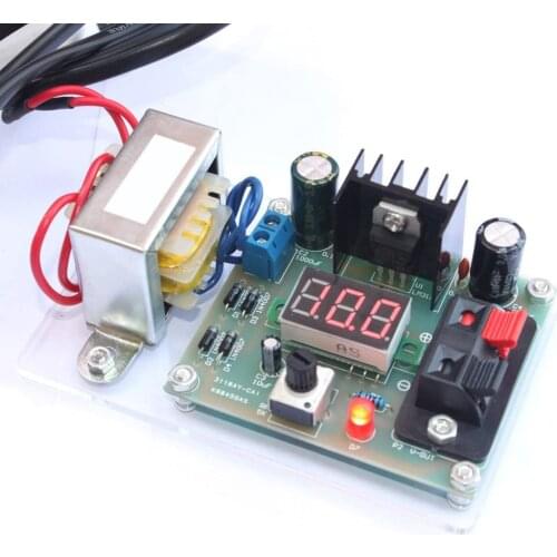 220V/110V to 12V AC to DC Step Down Power Supply Transformer Voltage Converter DIY Kit Voltmeter LM317 Regulated Voltage
