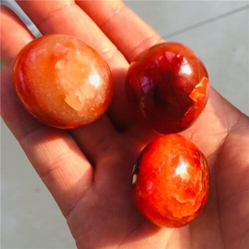 3pc Natural Red Carnelian Geode Crystal Quartz Agate Polished Specimen