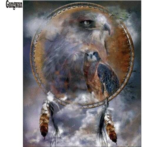 3d Diy Diamond Painting Owl pictures Mosaic Full Drill Square Resin Embroidery Needlework 5d Cross Stitch dream cather feather