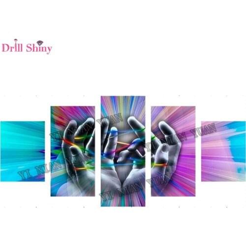 5pcs hands 5D DIY diamond embroidery painting mosaic kit crystal Square Rhinestone Pasting home Decor wall art Modular pictures
