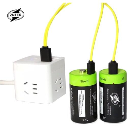 ZNTER 1.5V 6000mAh Battery Micro USB Rechargeable Battery D Lipo Batteries For RC Camera Drone Accessories Multifunctional