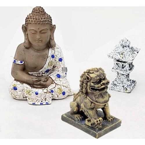 Aquarium fish tank landscape Fengshui fish tank Zen ancient Buddha series resin crafts dream high-grade ornaments