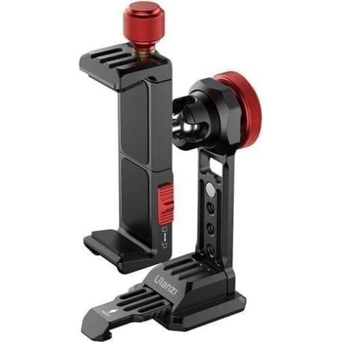 Aluminum Phone Clip With Cold Shoe Universal Holder Bracket Quick Release Mount Mobile Vlog Expansion Accessories